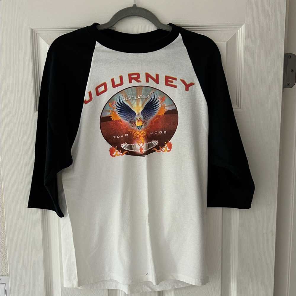Anvil Black and White Graphic Raglan Tee